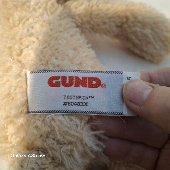 Gund Toothpick Plush Teddy Bear Stuffed Animal Beige 14" Soft Cuddly Toy - Picture 6 of 9